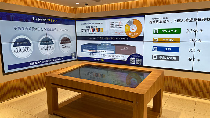 シティテラス横濱長津田の店頭パネル＆デジタルサイネージ